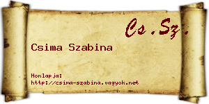 Csima Szabina névjegykártya