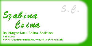 szabina csima business card